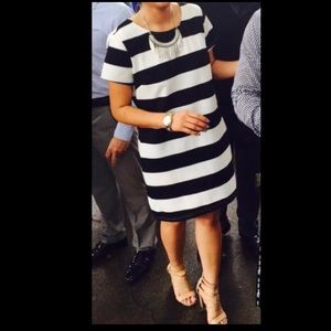 Black and white striped dress